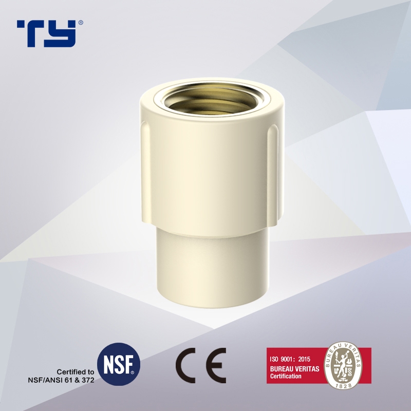 Female Adapter of Hot and Cold Water Brass Plastic Fitting ASTM D2846 Standard Plastic/CPVC/PVC/Pressure Pipe Fittings
