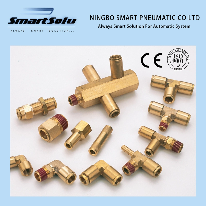 Plastic Brass Stainless Steel Material SAE Standard DOT Air Hose Push in One Touch Quick Connector Pipe Joint Pneumatic Fittings