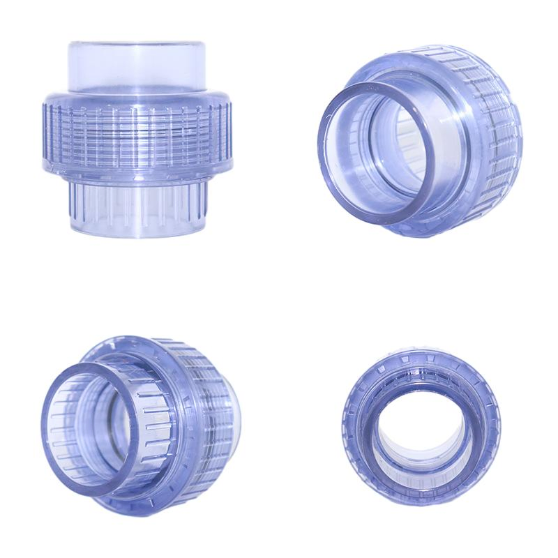 UPVC Transparent External Thread Connector, Industrial Water Treatment Transparent Pipe Fittings, UPVC Water Pipe Connector