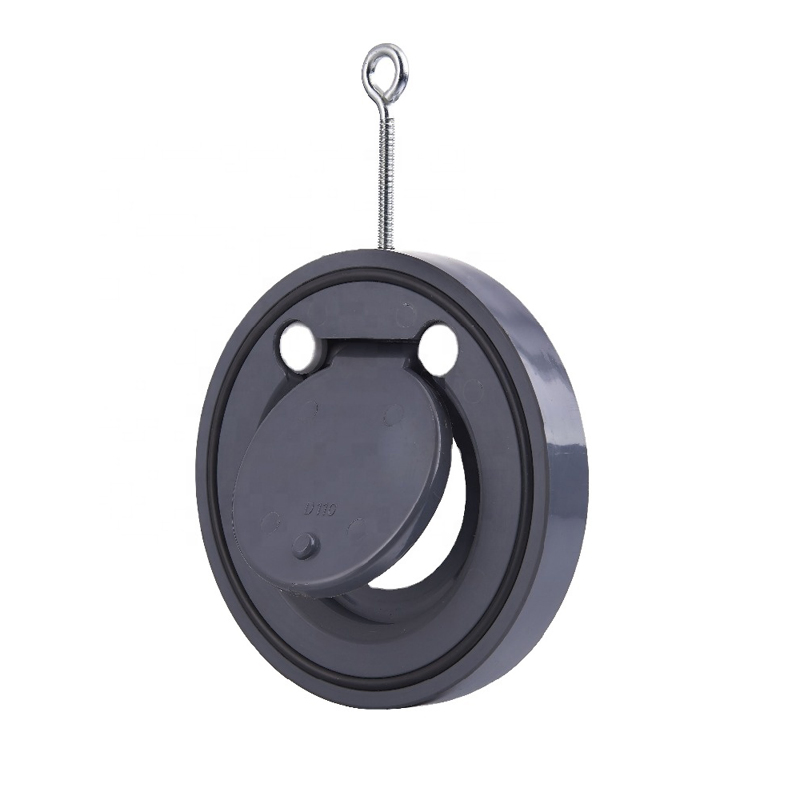 DIN Standard 1.0MPa Industrial PVC Swing Check Valve Non Return Wafer Type 3/4"-6" for Water Treatment