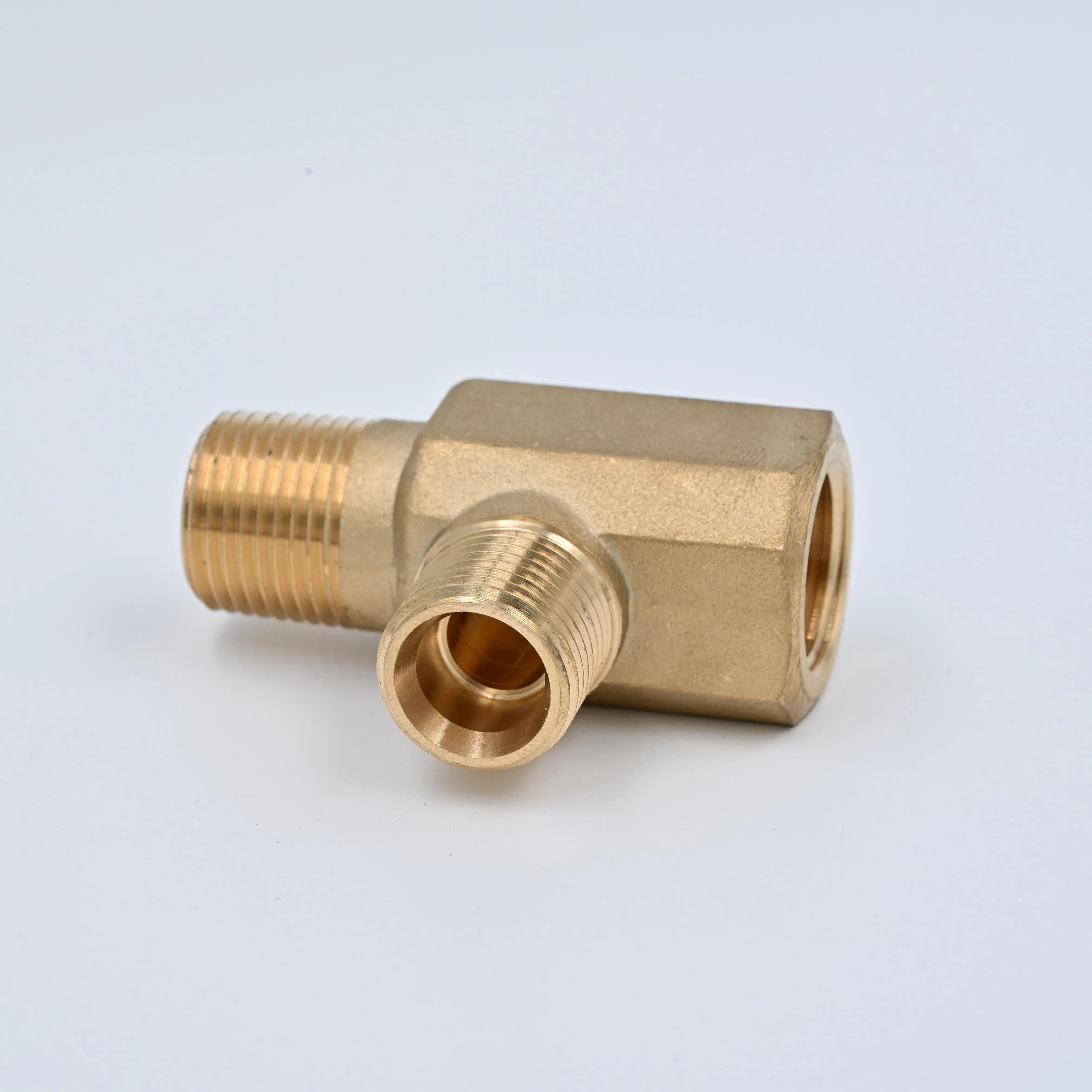 Metric NPT Thread Brass Fitting Female Tee Brass Pipe Fitting
