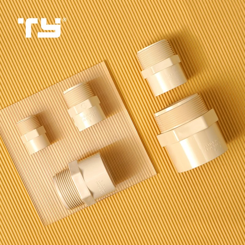 High Quality ASTM D2846 Plastic/CPVC Pipe Fittings Long Male Plug Socket Female Brass Coupling Elbow Adapter Over Bend Clip