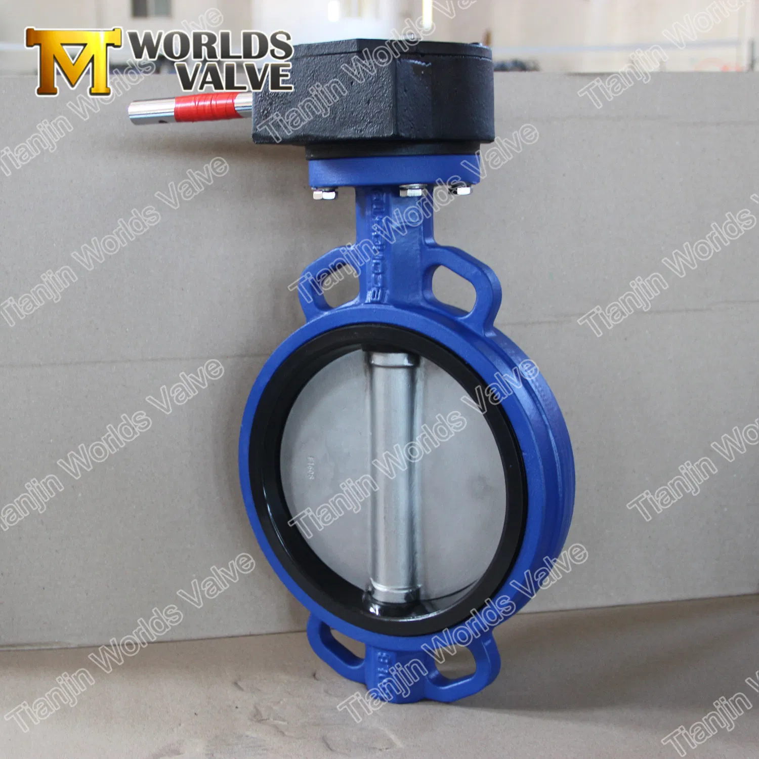 Hand Lever Operated Wafer Type Rubber Seated Butterfly Valves with CE Certified