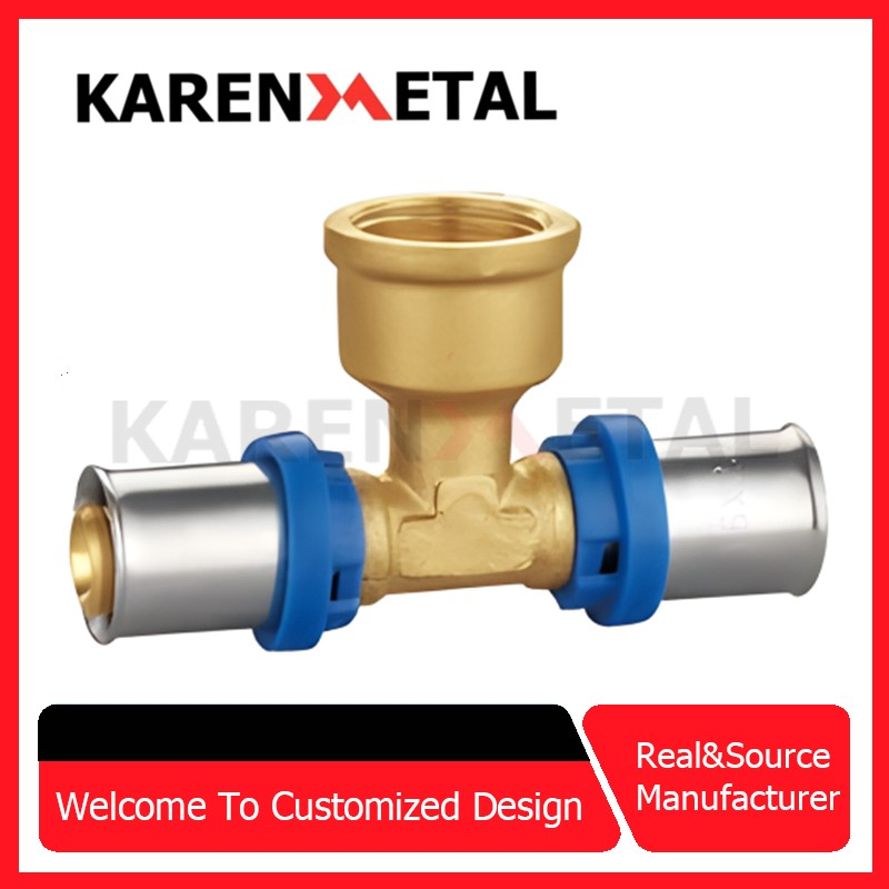 Manufacturer Pex Sliding Fittings Brass Adapter for Compression Brass Fitting Brass Tee for Multilayer Pipe
