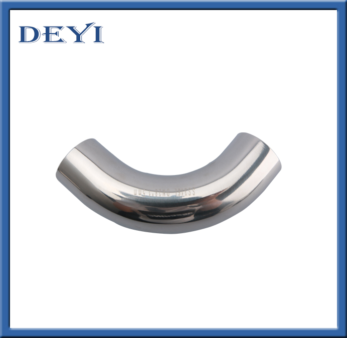 Deyi 90 Degree Polished Stainless Steel SS304/304L 316L Butt-Weld Sanitary Bend Pipe Fitting for Connecting Can Customized