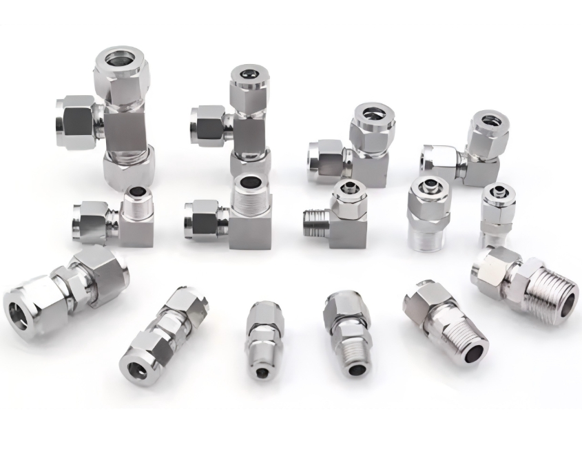 Stainless G to NPT Adapter Compression Fittings for Carbon Steel Pipes Adaptadores Hidraulicos Steel Pipe Fitting Metric Reusable BSPT Double Ferrule Fitting