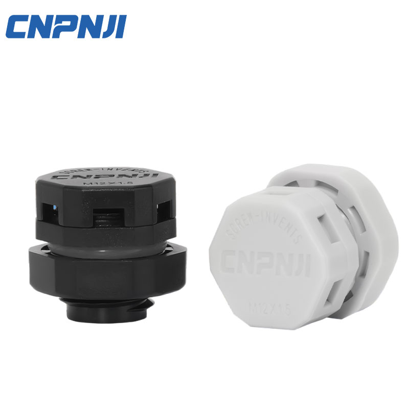 Cnpnji Plastic Pressure Relief Valve PTFE Membrane IP68 Screw Waterproof Breather Air Vent Plug Cable Gland