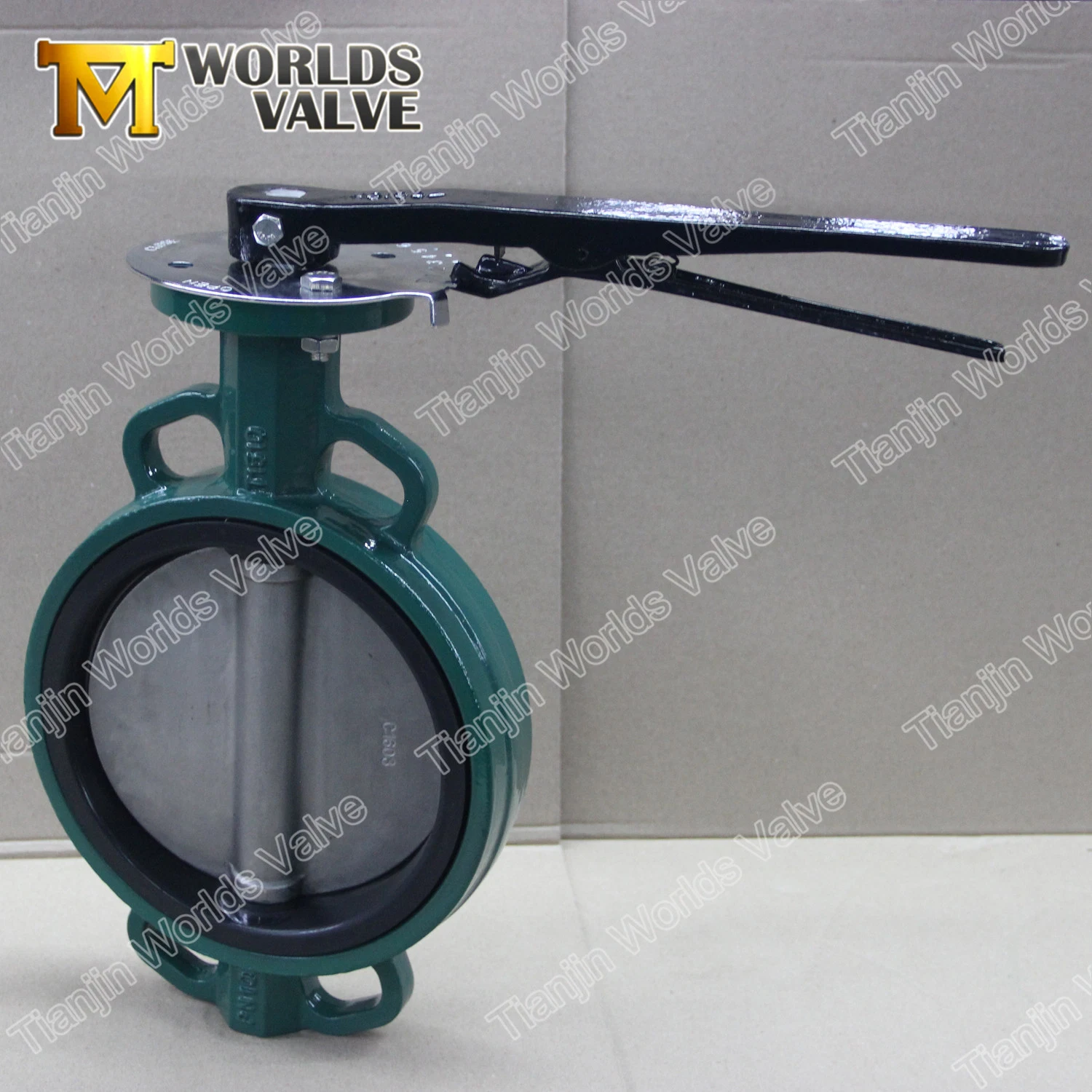 Hand Lever Operated Wafer Type Rubber Seated Butterfly Valves with CE Certified
