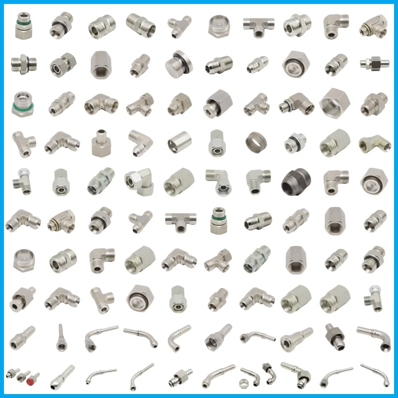 Stainless Steel Metric Jic Bsp Orfs SAE BSPT Thread Male Female Hydraulic Hose Pipe Connector Fitting Adapter