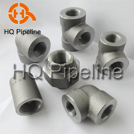 ANSI ASME B16.11 Carbon Steel SA/A105 Stainless Steel SS304 SS316 2000#/3000lbs/6000lbs NPT Threaded Thread/Socket Weld/Welding Forged Pipe Fittings