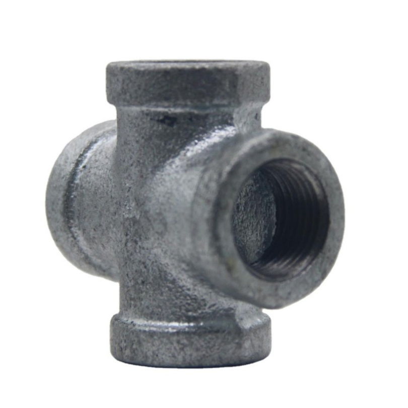 High Pressure Hot DIP Galvanized Malleable Iron 4 Way Pipe Fitting Equal Cross Malleable Iron Cross Fitting