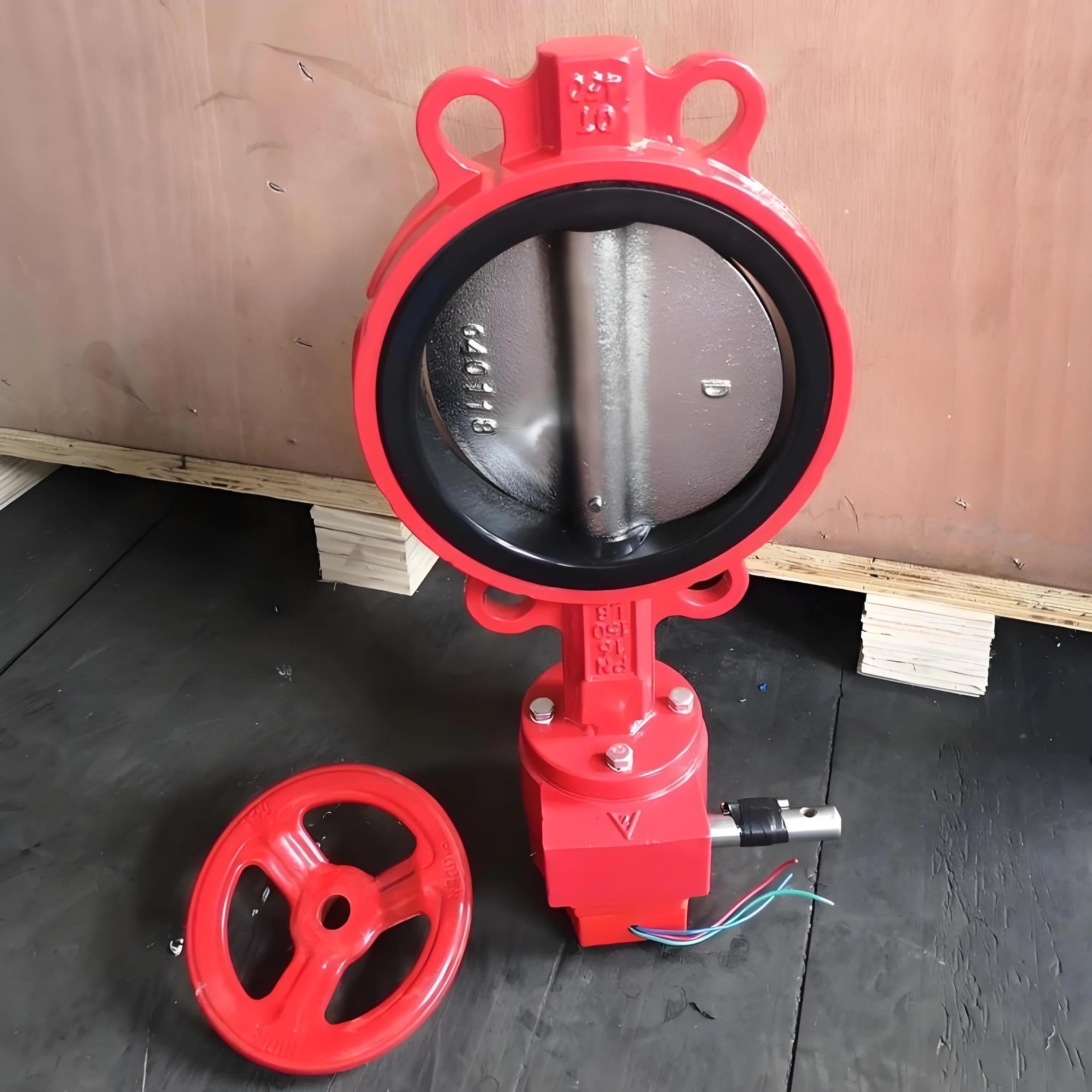 CE DN200 DN65 DN150 Cast Iron Soft Sealing Center Line Manual Lever Wafer Butterfly Valve for Water Fire Protection