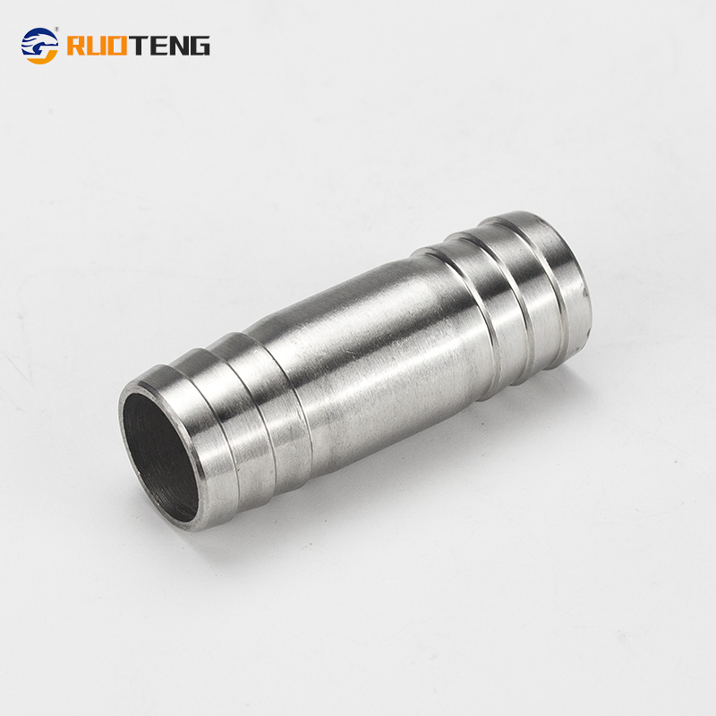 [Ruoteng] Forged Nipple 304 Stainless Steel Hose Barb Splicer Mender Round Union Coupler Pipe Fittings
