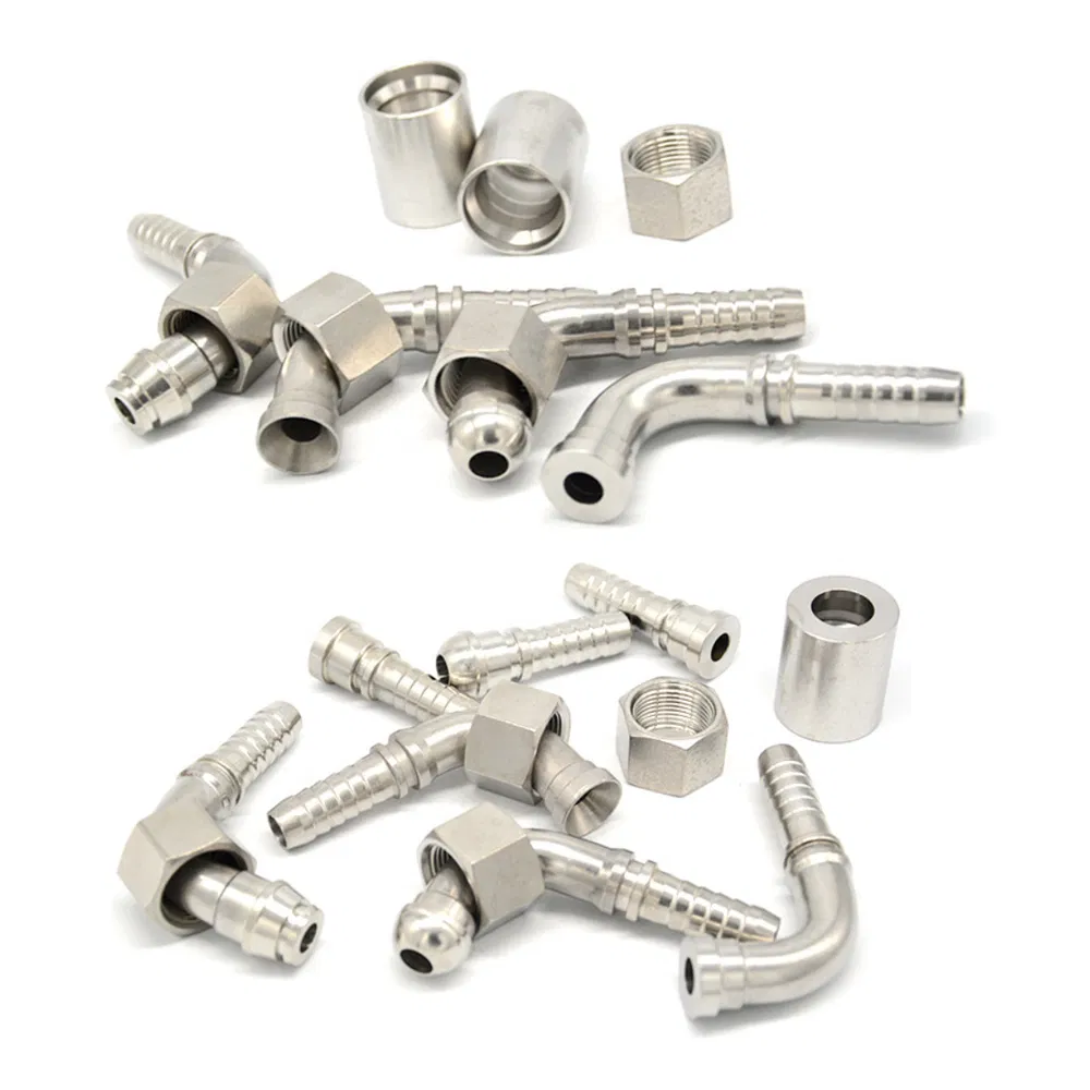 Manufacturer Hydraulic Hose High Pressure Bsp Jic SAE Standards Straight 45 90 Degree Fittings for R1 R2 4sh Pipe Quick Connect Adapter