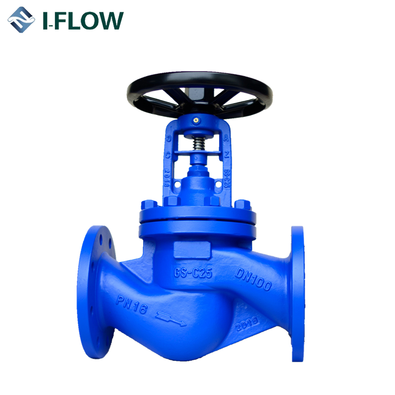 Angle Water Valve Cast Iron/Cast Steel Pn16 Steam Bellow Seal Globe Valve