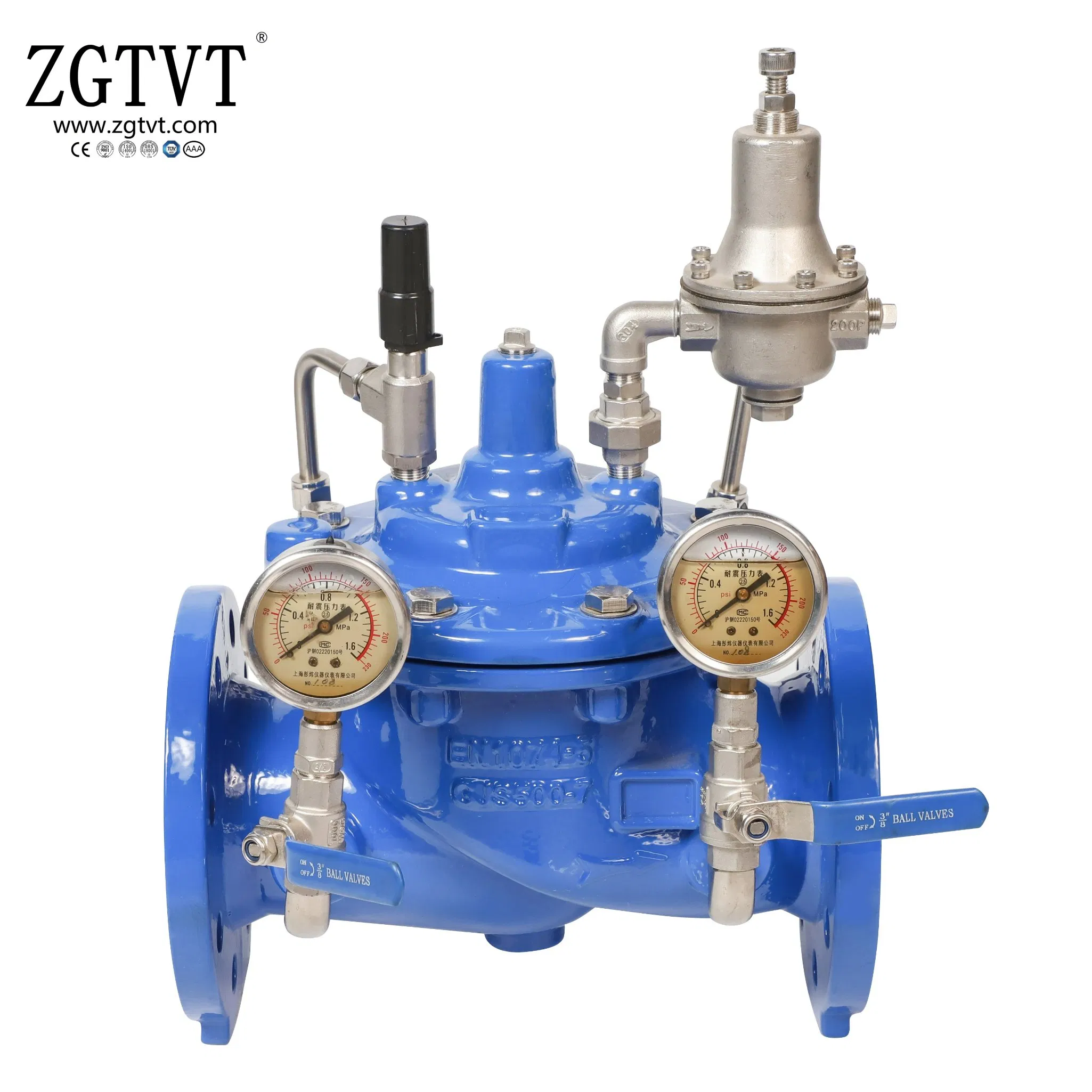 200X-16q Adjustable Pressure Reducing Relief Water Control Valve Stainless Steel or Brass Part