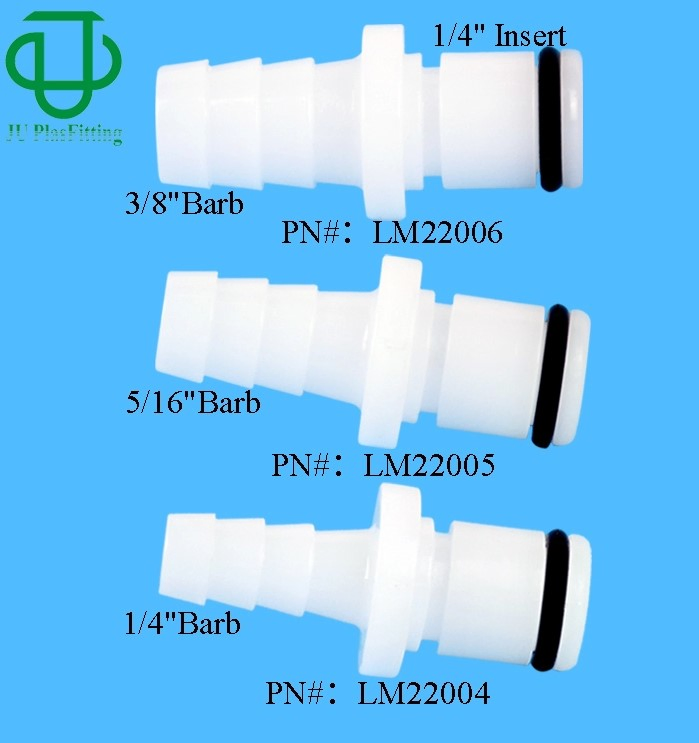 Medical 1/4" 5/16" 3/8" Hose Barb Non-Valved Straight Plastic Quick Connect Disconnect Tube Connector Hose Couplings