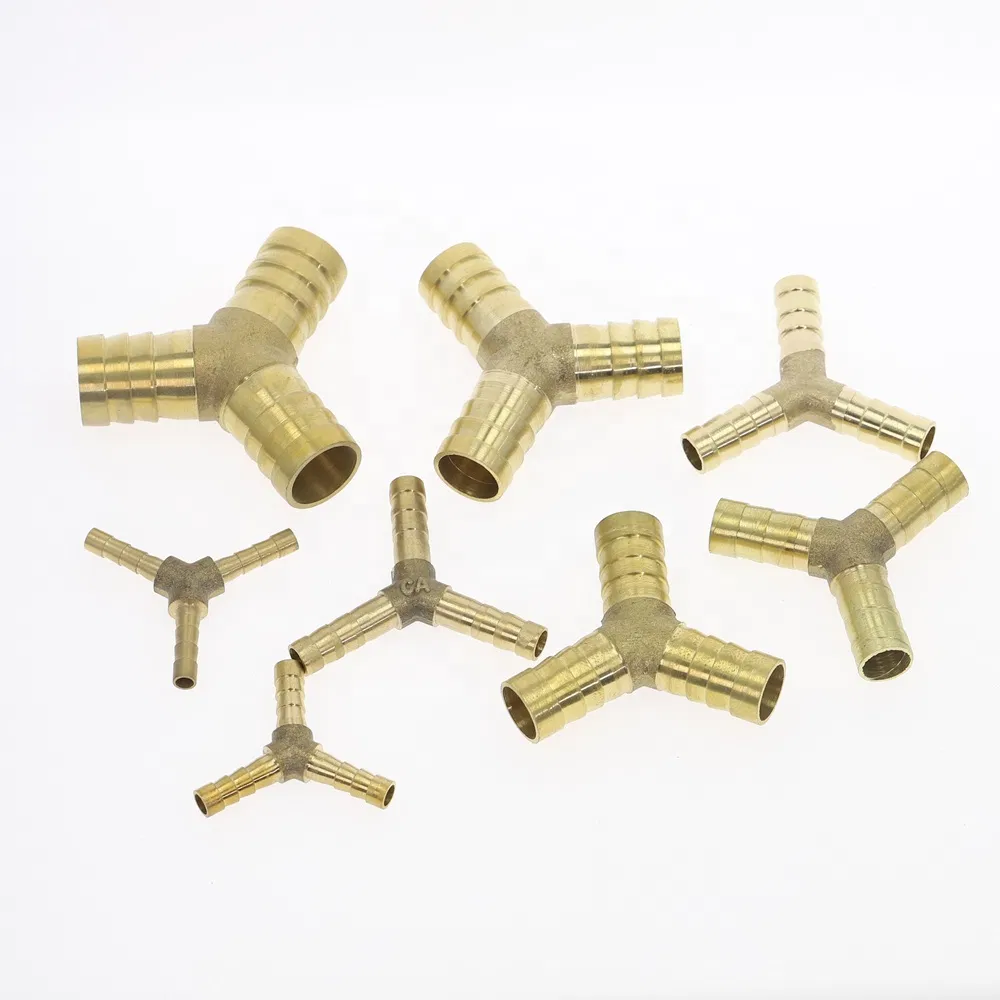 Pneumatic Hydraulic Brass Female Male Straight Cross Elbow X Y T Shape Pipe Adapter Hose Barb Fitting