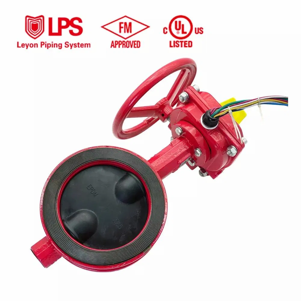 Leyon FM UL Fire Protection System Pn10 Pn16 Di Grooved Flanged Butterfly Valves Swing Check Valve Fire Fighting Gate Valves