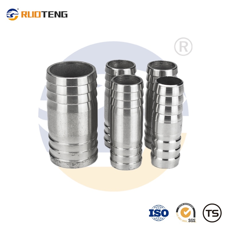 [Ruoteng] Forged Nipple 304 Stainless Steel Hose Barb Splicer Mender Round Union Coupler Pipe Fittings