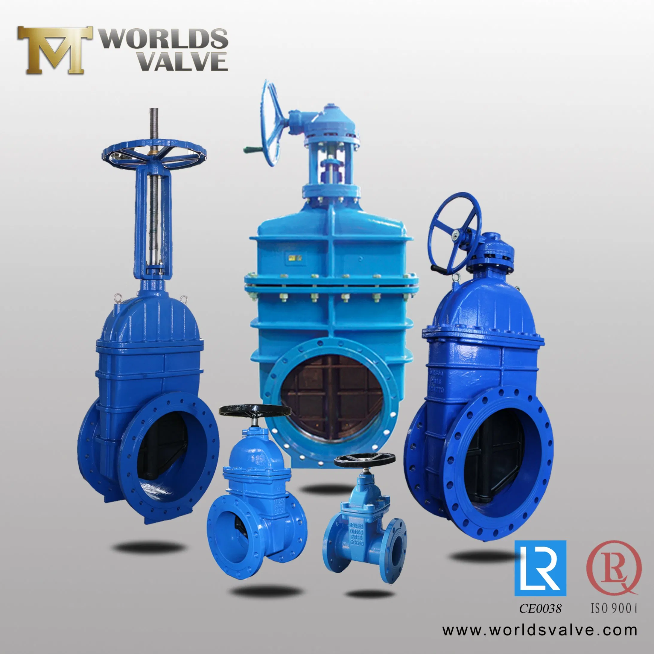 Non-Rising /out Side Rising Stem Ductile Iron Wedge Gate Valve with Rubber Sealed Disc BS5163 DIN3202 F4 F5 Awwac509 Hand Wheel /Bevel Gear Operated
