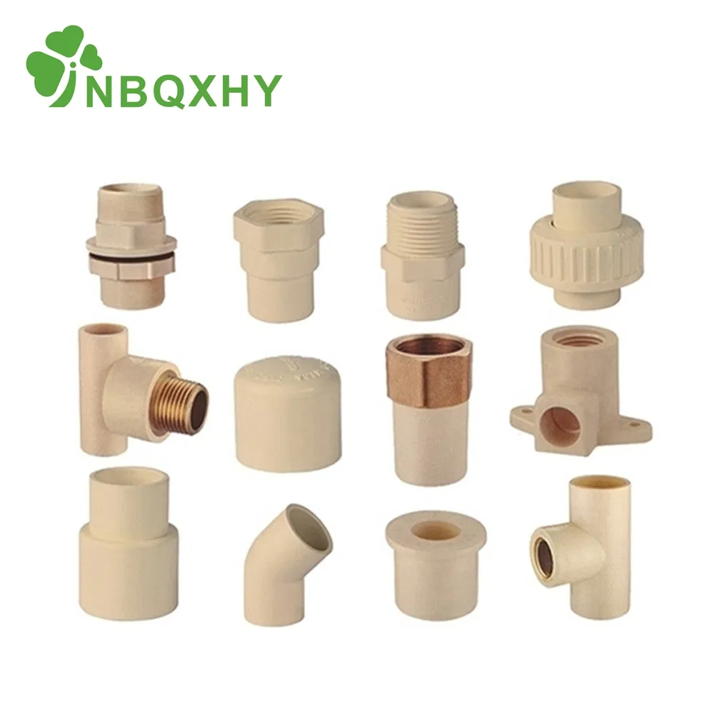 100% New Material Copper Hardware Water Supply High Pressure ASTM D2846 Flange Tee Union Coupling Adapter Glue Thread Connection PVC CPVC Plumbing Pipe Fitting