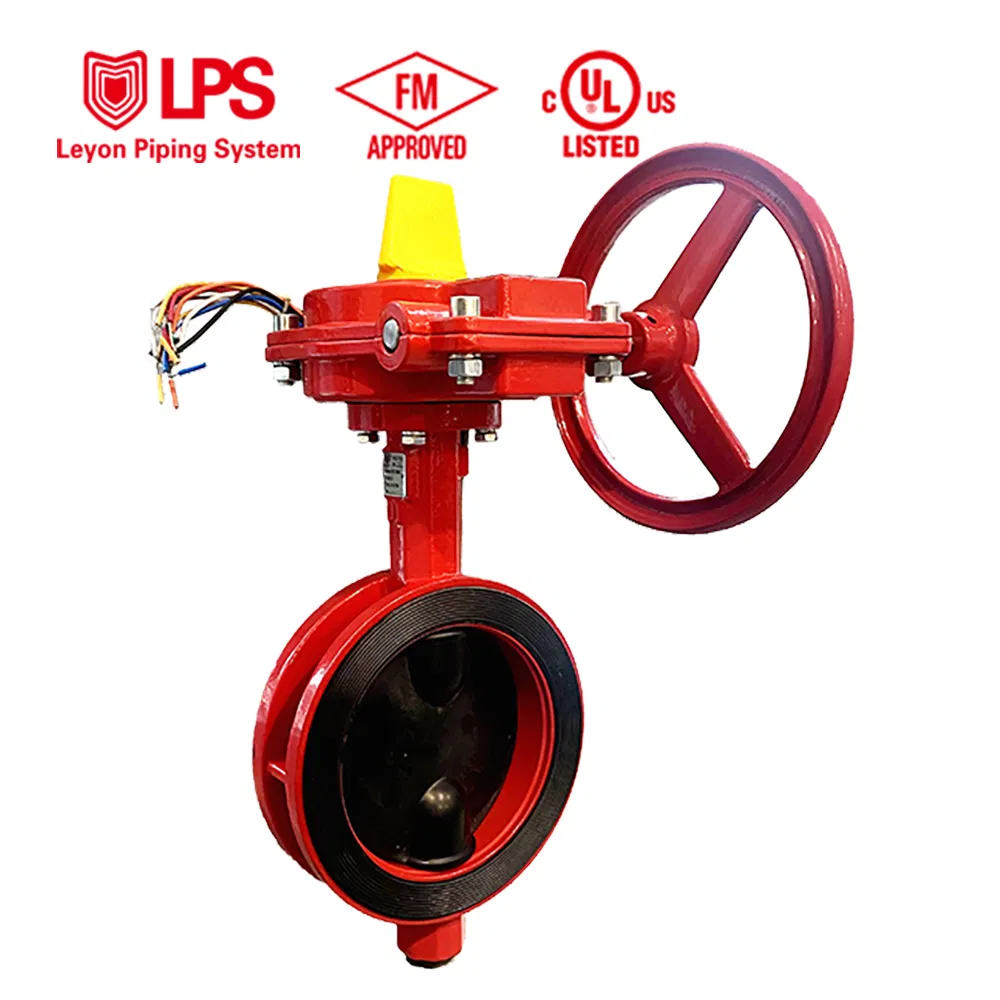 Leyon FM UL Fire Protection System Pn10 Pn16 Di Grooved Flanged Butterfly Valves Swing Check Valve Fire Fighting Gate Valves