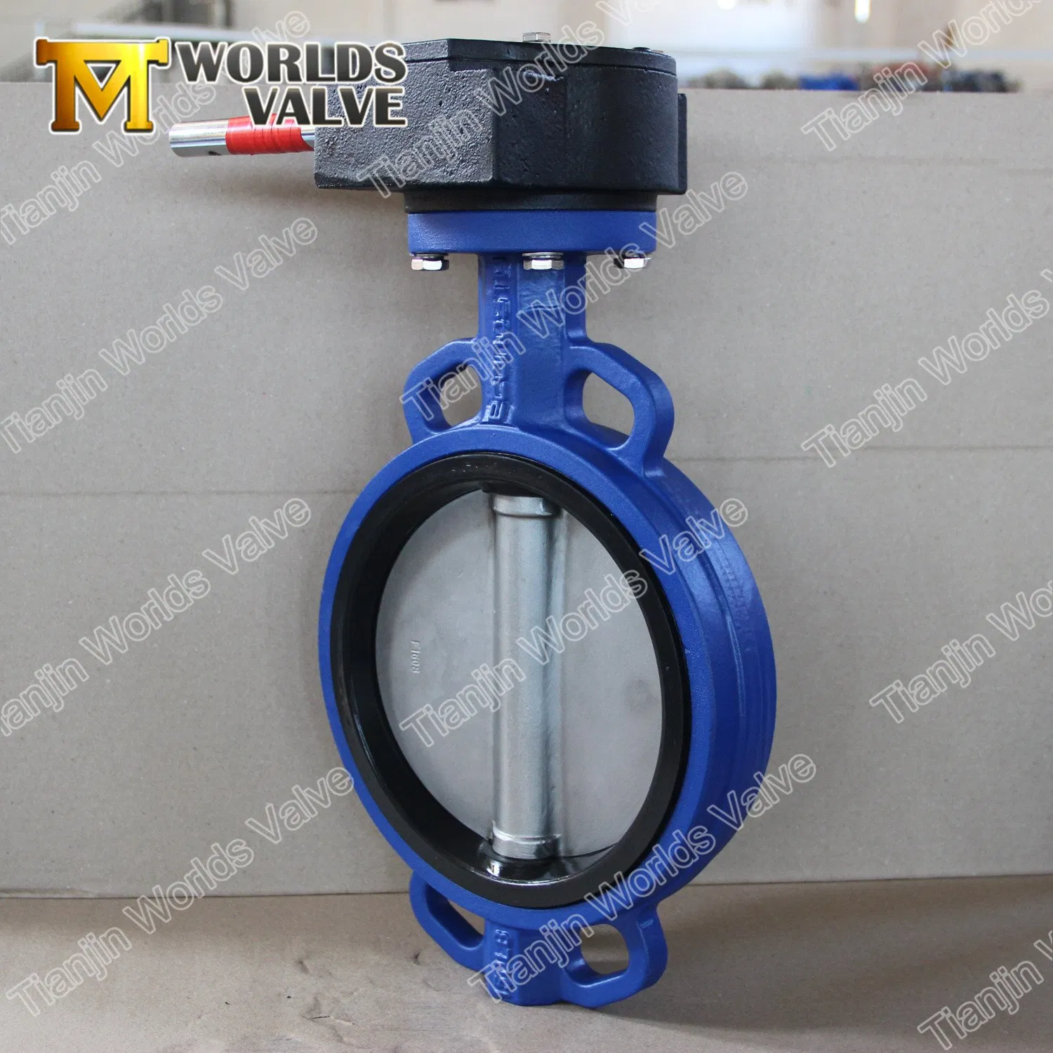 Hand Lever Operated Wafer Type Rubber Seated Butterfly Valves with CE Certified