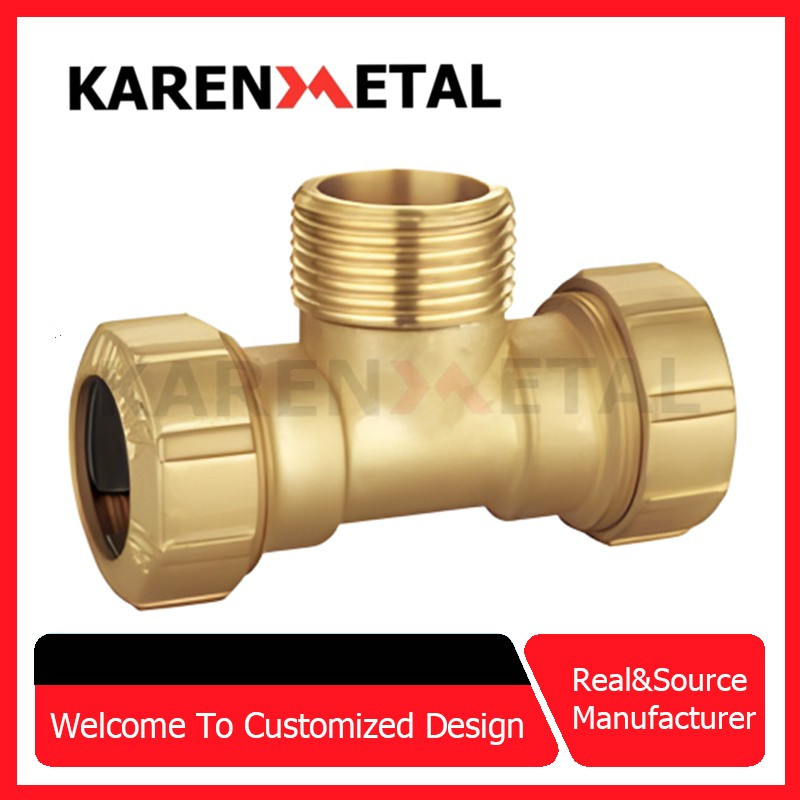 Manufacturer Pex Sliding Fittings Brass Adapter for Compression Brass Fitting Brass Tee for Multilayer Pipe