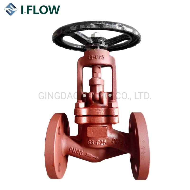 Angle Water Valve Cast Iron/Cast Steel Pn16 Steam Bellow Seal Globe Valve