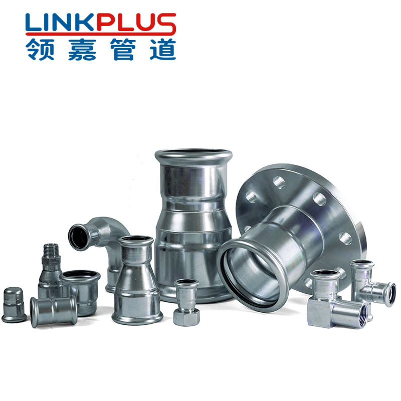 Carbon Steel Zinc Plated Fitting and Pipes ASTM Stainless Steel Elbow Bend Tee Firefighting Gas Water Press Fitting