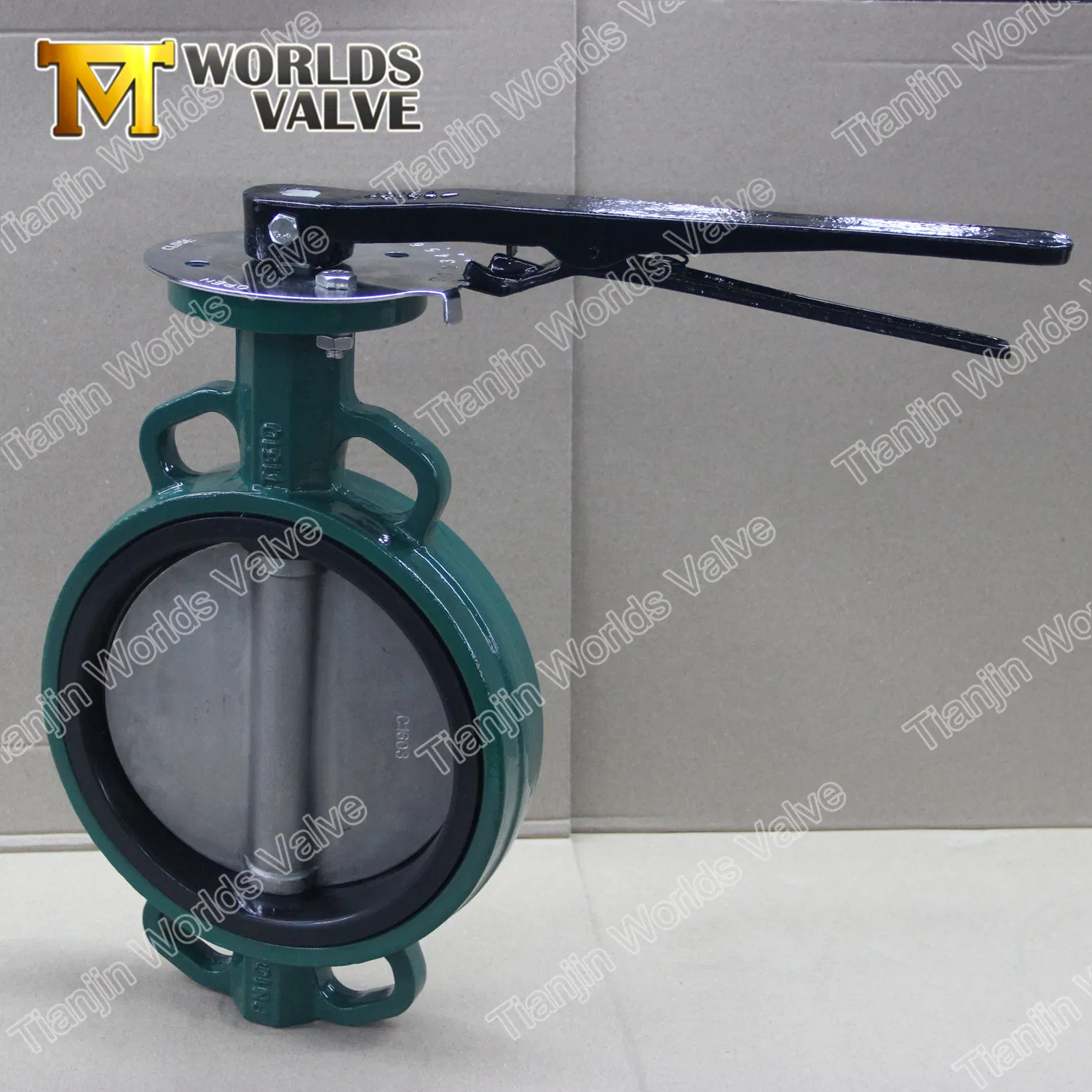 Hand Lever Operated Wafer Type Rubber Seated Butterfly Valves with CE Certified