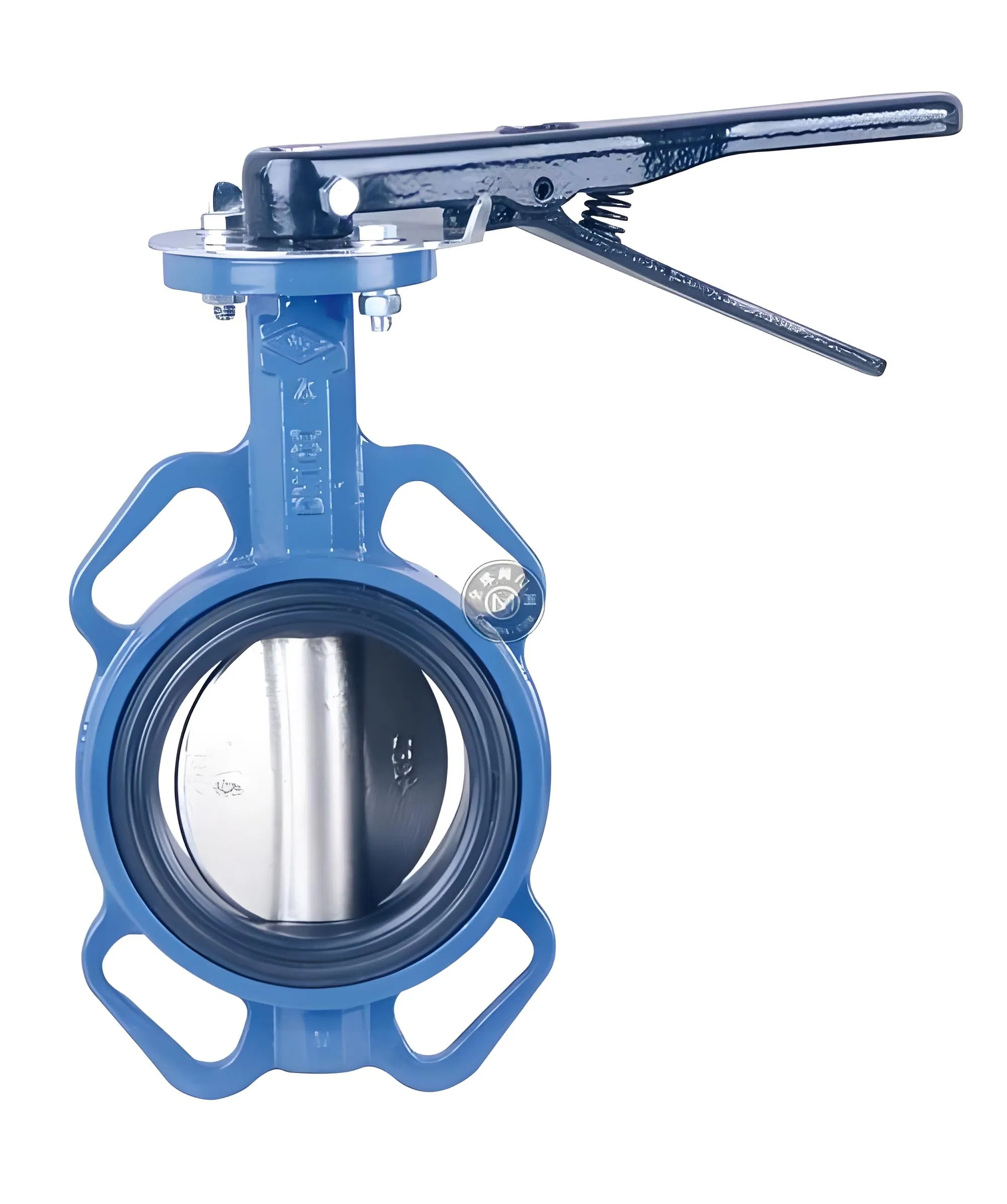 CE DN200 DN65 DN150 Cast Iron Soft Sealing Center Line Manual Lever Wafer Butterfly Valve for Water Fire Protection
