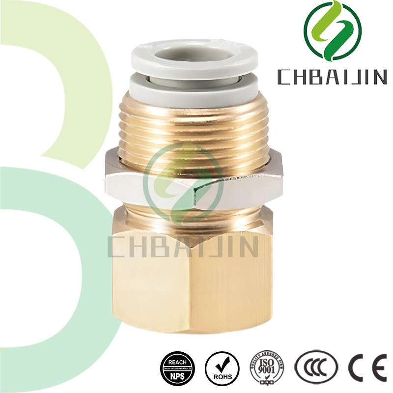 Heavy-Duty Panel Mount Female Pipe Connector for Industrial Use