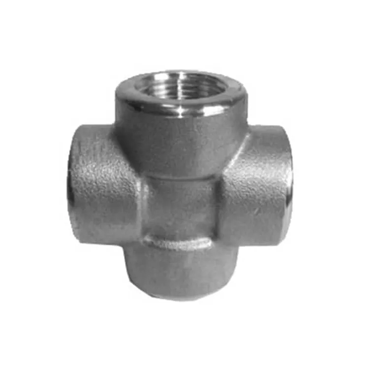 Densen Customized 4 Way Cross Pipe Fitting Socket Weld Threaded Cross Ductile Iron Cross Pipe Fittings