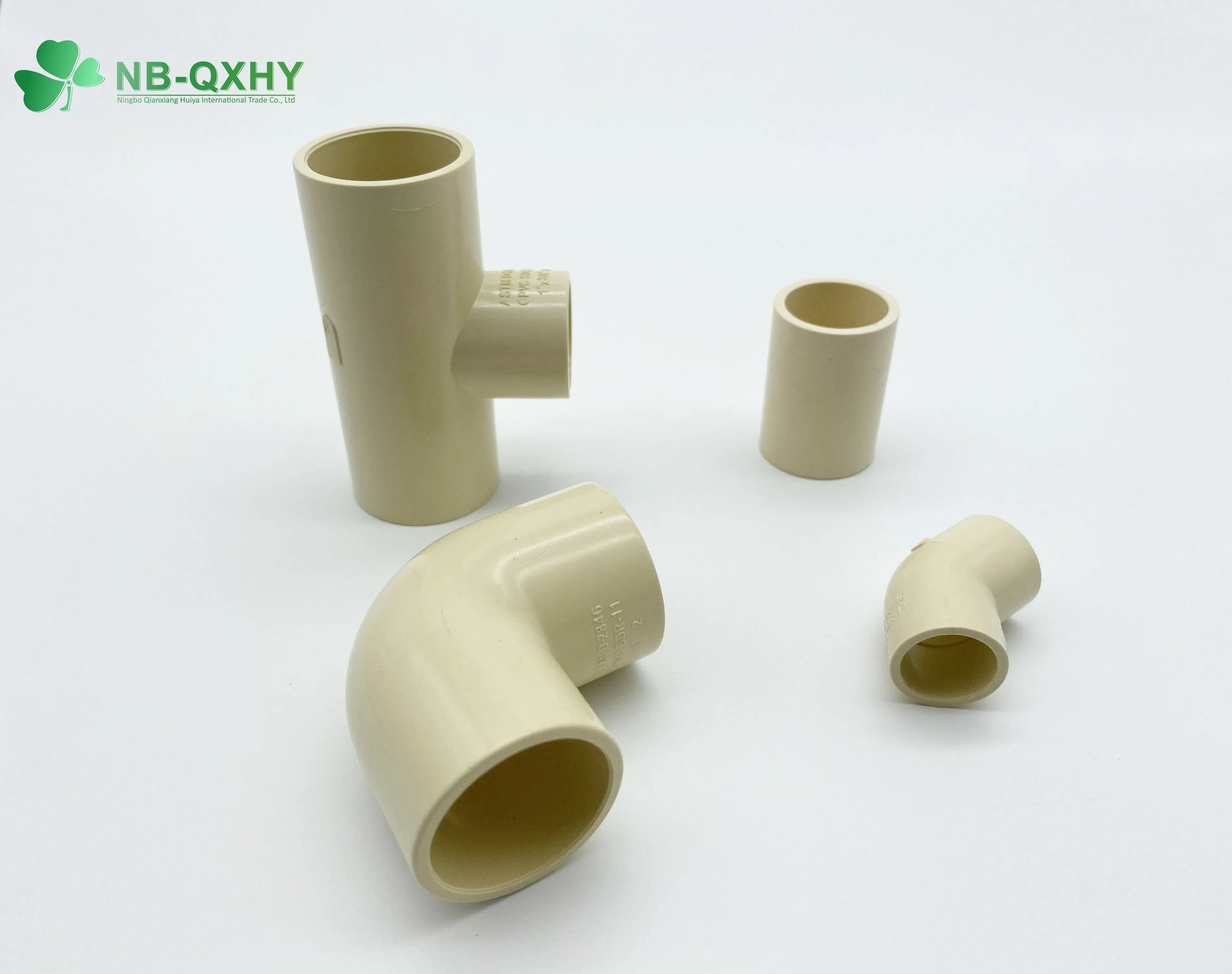 100% New Material Copper Hardware Water Supply High Pressure ASTM D2846 Flange Tee Union Coupling Adapter Glue Thread Connection PVC CPVC Plumbing Pipe Fitting