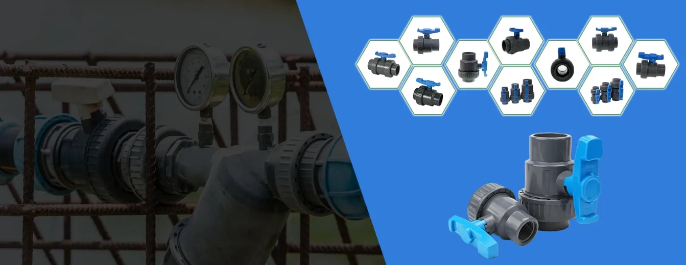 PVC single and double union ball valve