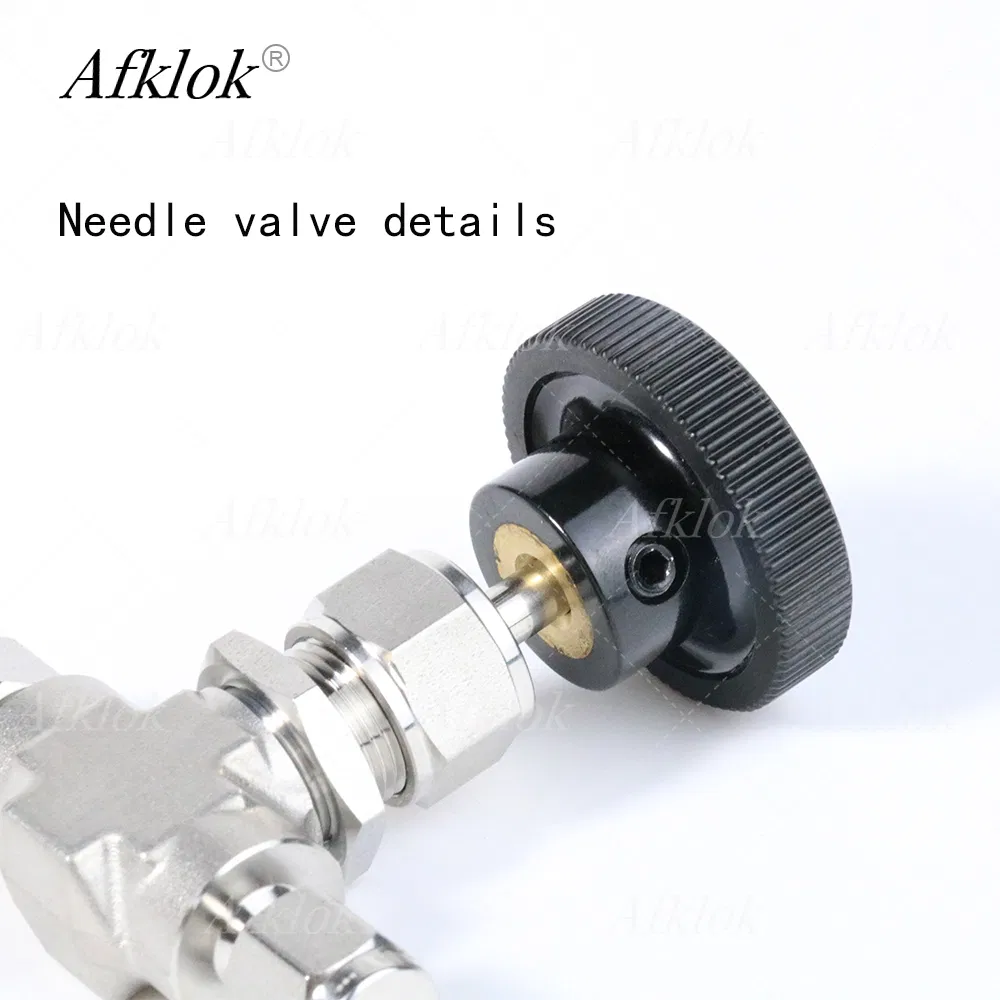 High Pressure Stainless Steel 316L 6000psi Manual Precision 1/8-1/2in Double Ferrule Needle Valve for Gas Semiconductor Manufacturing