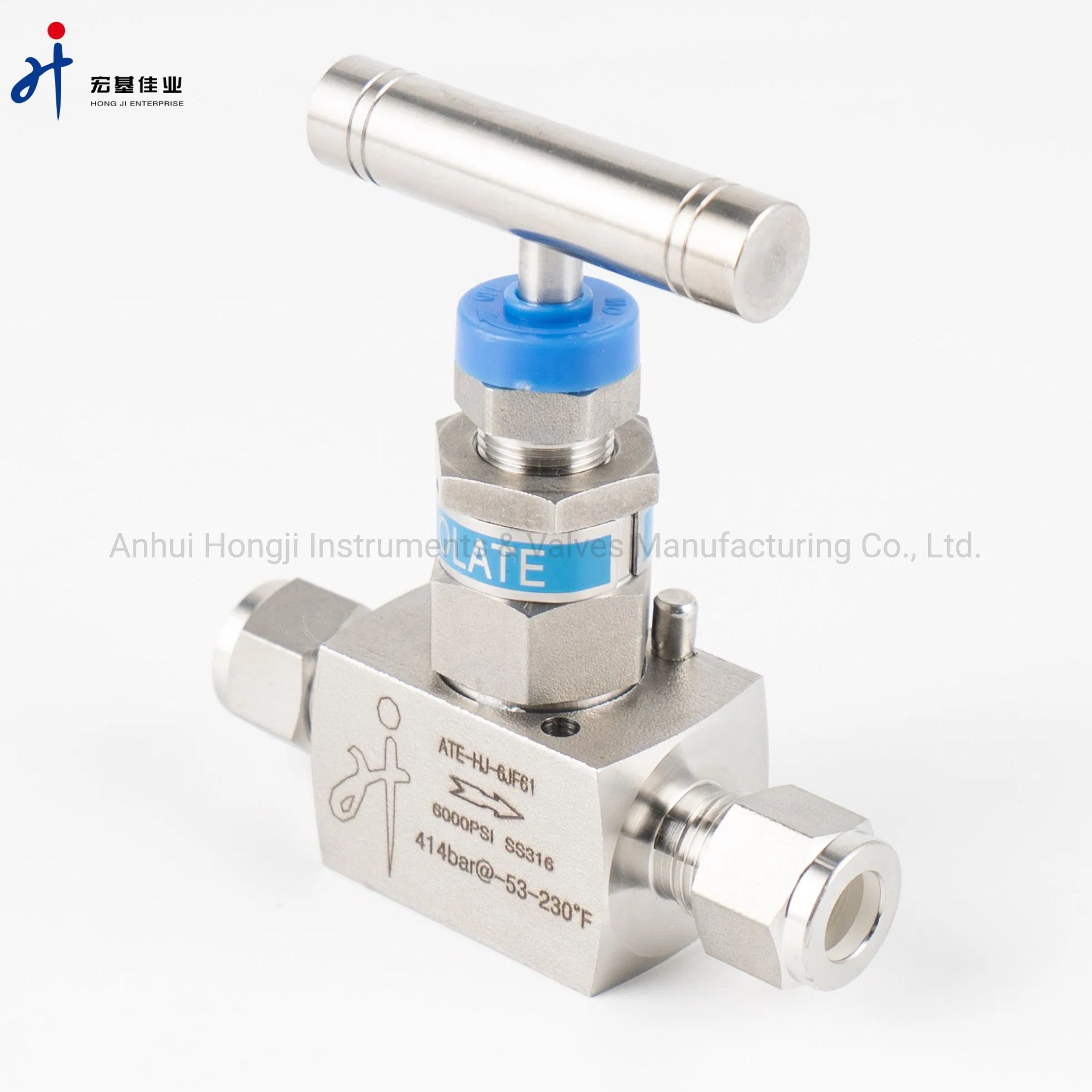 Stainless Steel Needle Valve with Silver Plated Dual Ferrules 1/4" Needle Valve for Oil