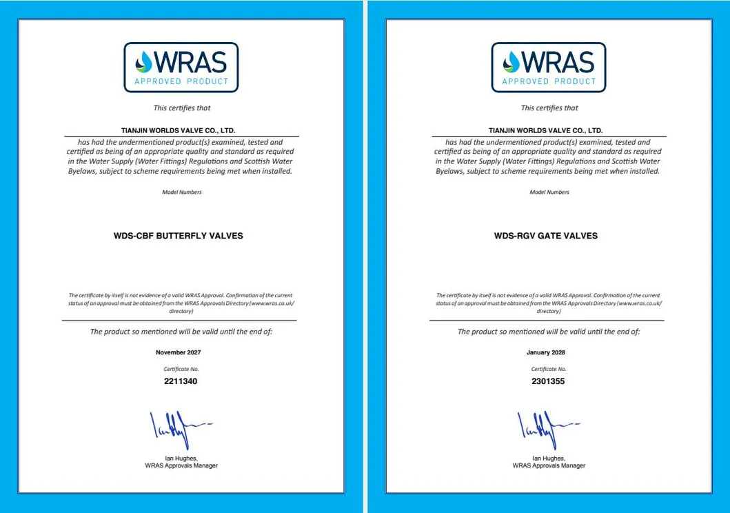WRAS Certificate