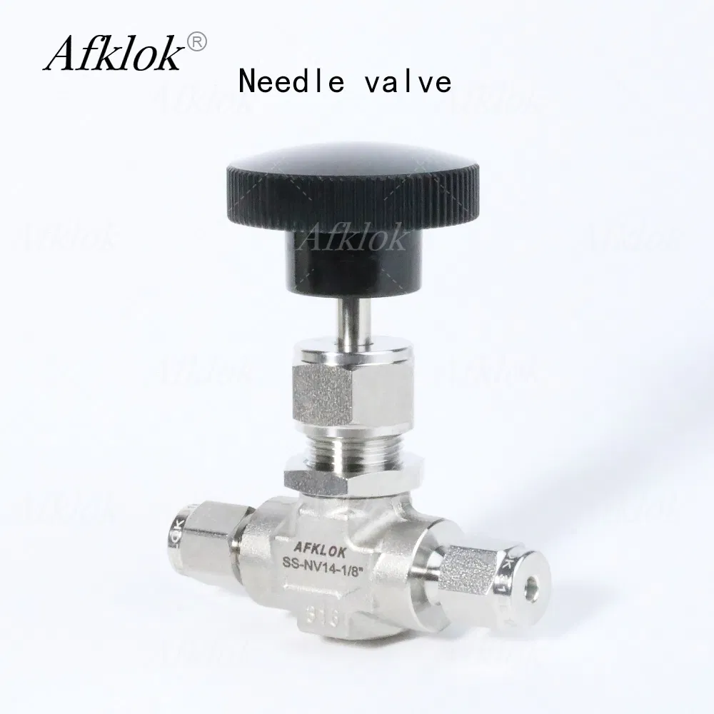 High Pressure Stainless Steel 316L 6000psi Manual Precision 1/8-1/2in Double Ferrule Needle Valve for Gas Semiconductor Manufacturing