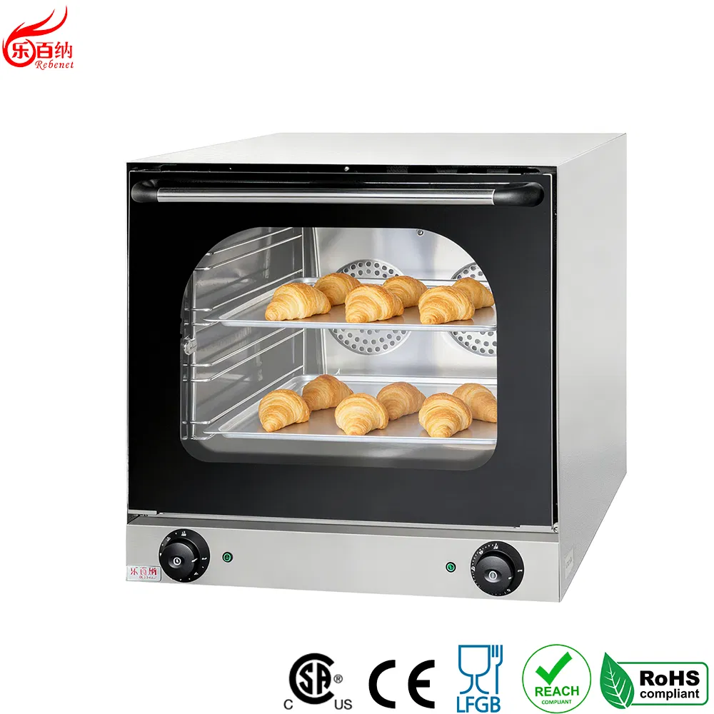 فرن كهربائي تجاري معتمد بسعة 62L مع convection لتحميص الخبز مع 4 صينية At39 H90 معدات المخابز (YSD-1AE)