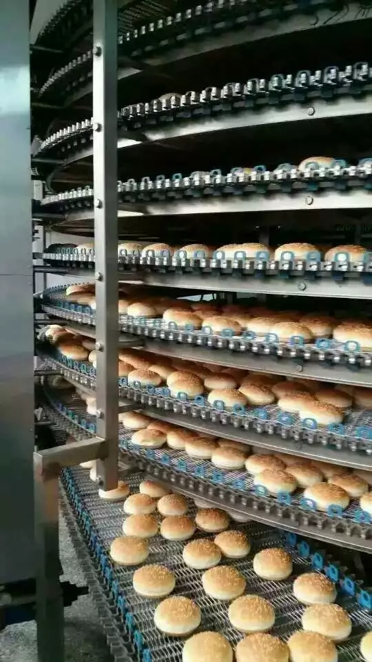 نظام نقل برج تبريد الخبز الحلزوني الصناعي الفردي أو المزدوج