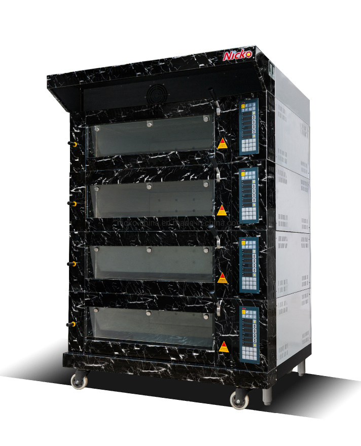 آلة خبز تجارية من الفولاذ المقاوم للصدأ 3-Layer 9-Tray معدات المطبخ للخبز الطعام لمخبز البيتزا والخبز والكعك فرن خبز كهربائي