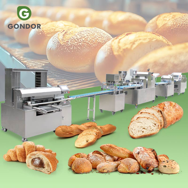 معدات مخبز تركي تقليدي أوتوماتيكية بالكامل خط إنتاج صغير لعمل خبز باغيت فرنسي وخبز حلاوة