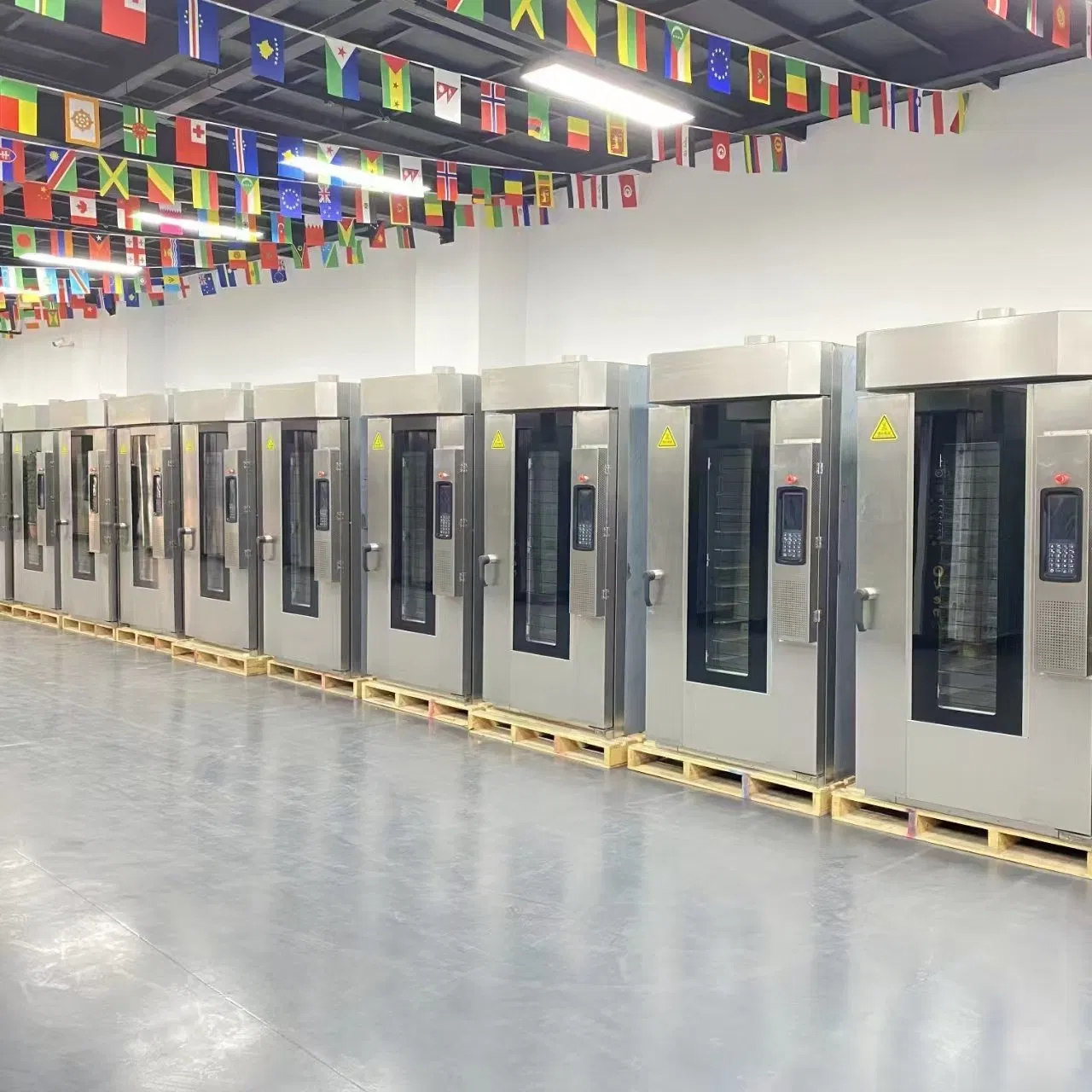 فرن خبز البيتزا والخبز الدوار مع رف دوار يعمل بالغاز ونظام convection