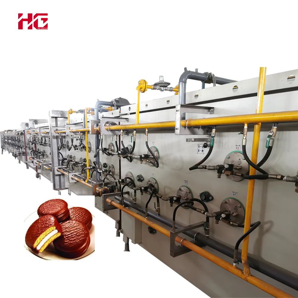 Hg-DSC200 خط إنتاج كعكة ساندويتش لوتي شوكو باي الأوتوماتيكي الكامل