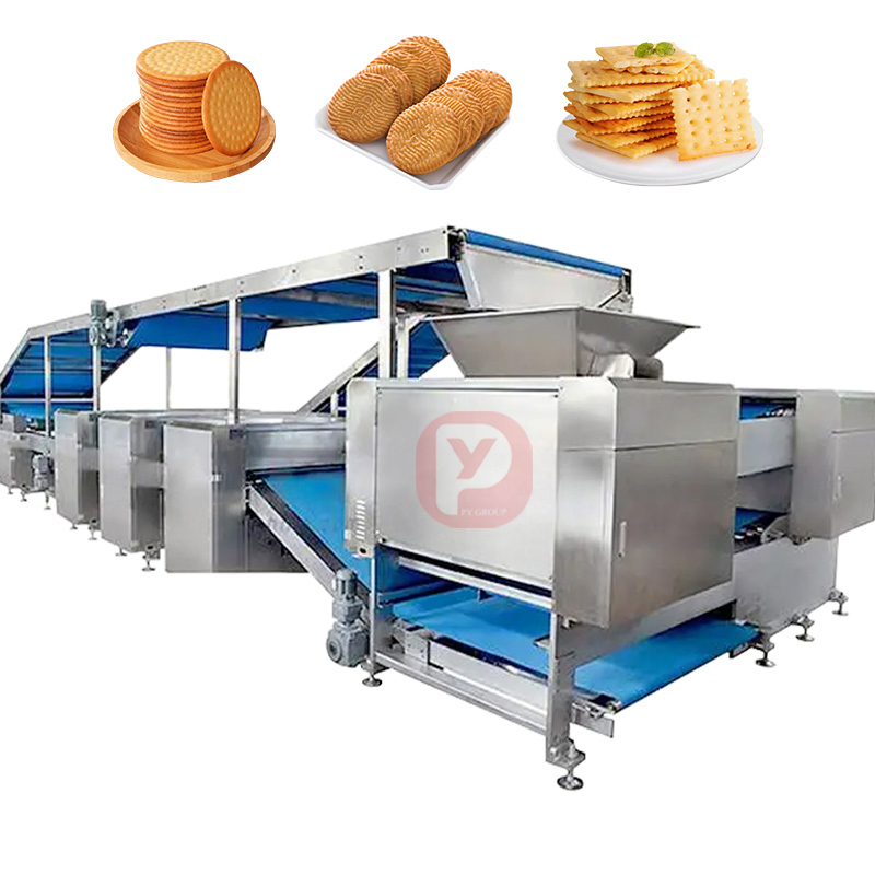 خط إنتاج بسكويت ساندويتش صودا صلبة ناعمة أوتوماتيكي لمعدات المخابز