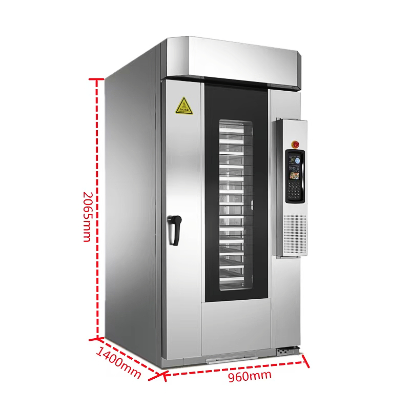 فرن خبز البيتزا والخبز الدوار مع رف دوار يعمل بالغاز ونظام convection