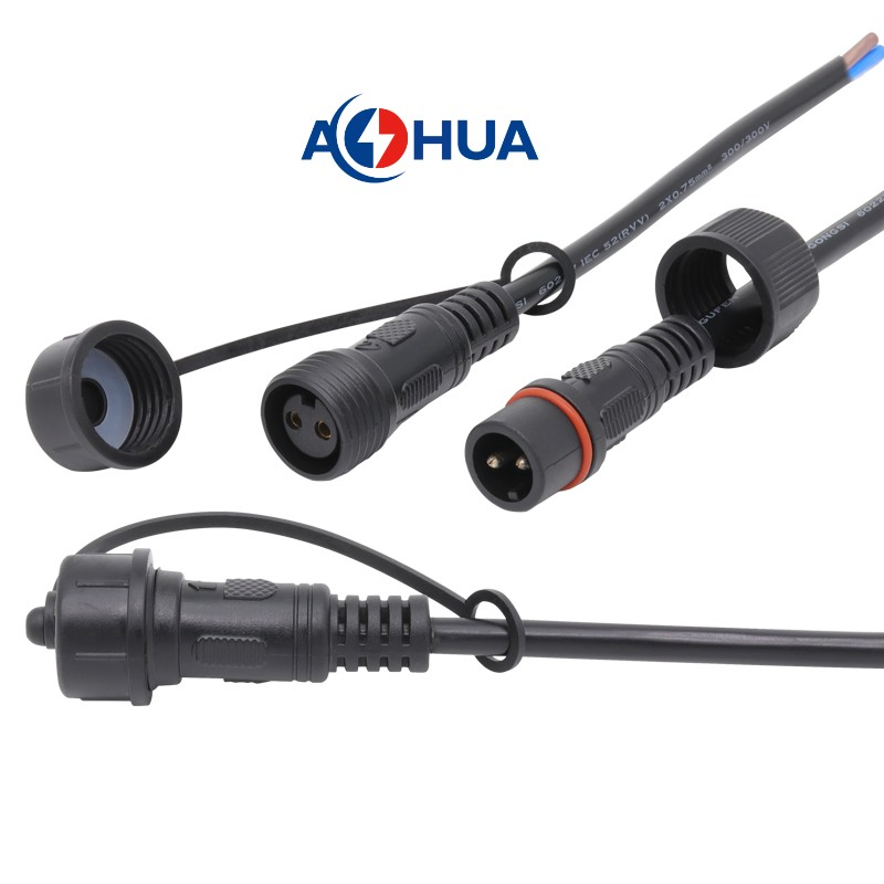موصل كابل الألواح الشمسية Aohua إلى بطارية ليثيوم M19 4pin قابس كابل بلاستيكي دائري مقاوم للماء للذكور والإناث بتجميع مقاوم للماء IP